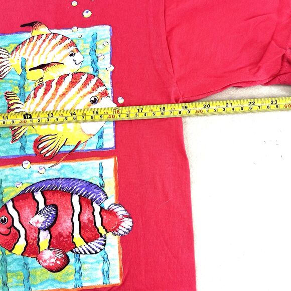 VTG Bobbie Brooks "Island Friends" Tropical Fish Grandma Core Tshirt Size M - Picture 7 of 14